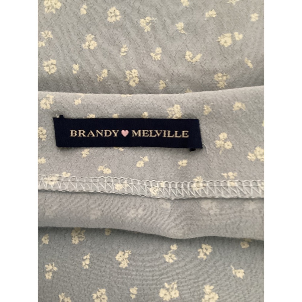 Brandy Melville Floral Maxi Dress Light Blue Ditsy Flower Adjustable Strap OS - Picture 3 of 5